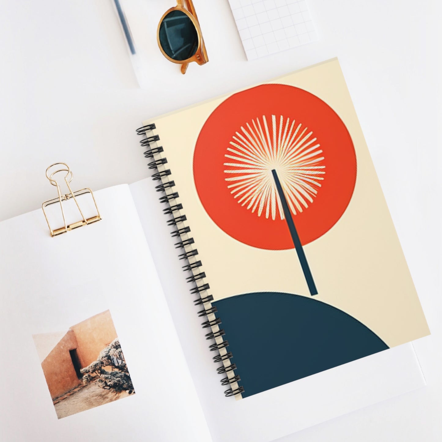 Mid Century Modern Spiral Notebook - Ruled Line - PS2