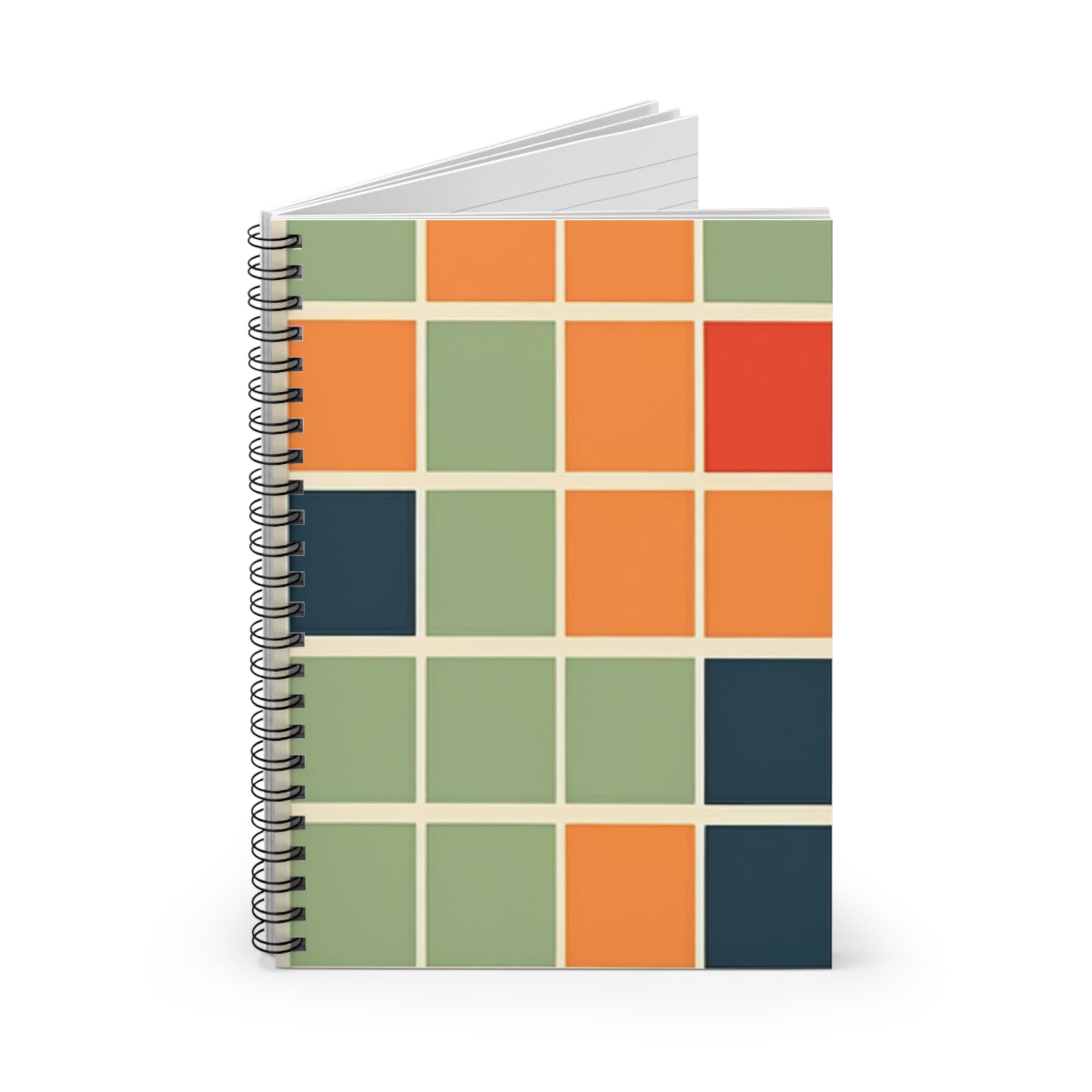 Mid Century Modern Spiral Notebook - Ruled Line - PS6