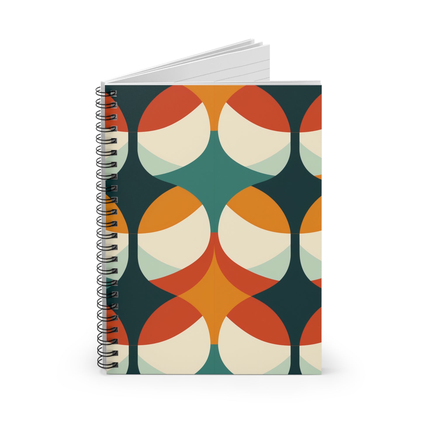 Mid Century Modern Spiral Notebook - Ruled Line - PS11