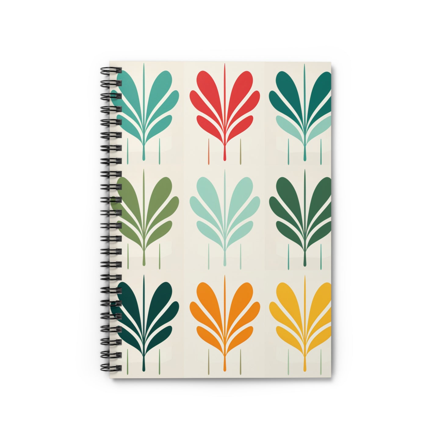 Mid Century Modern Spiral Notebook - Ruled Line - PS7