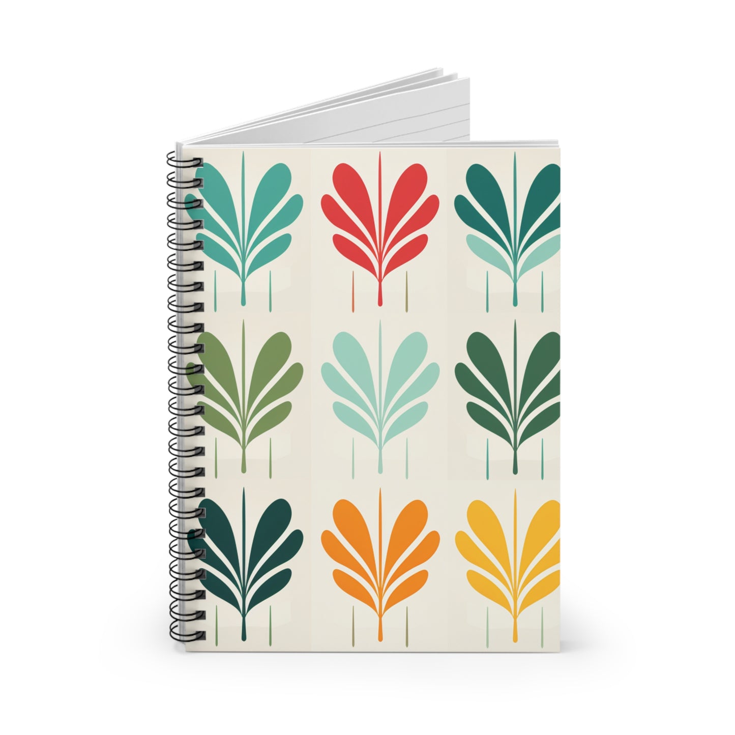 Mid Century Modern Spiral Notebook - Ruled Line - PS7