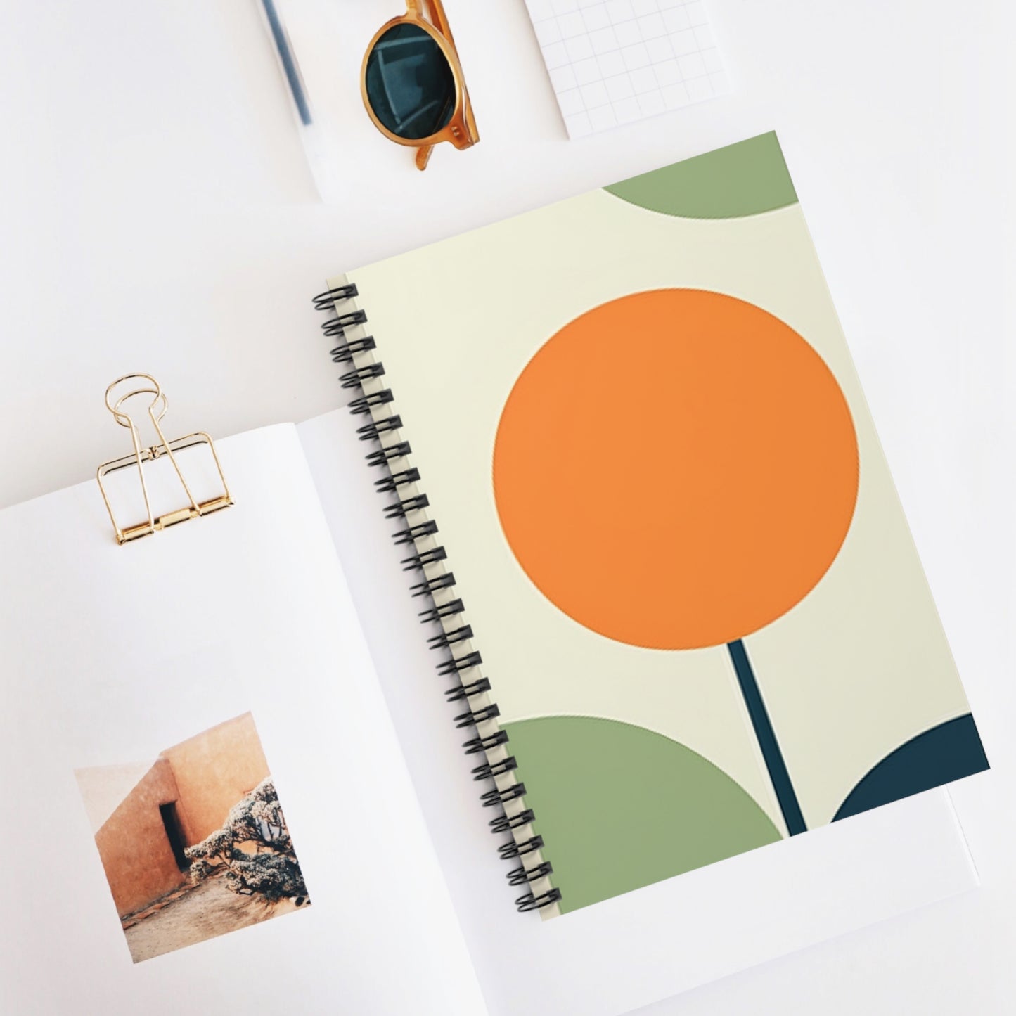 Mid Century Modern Spiral Notebook - Ruled Line - PS1