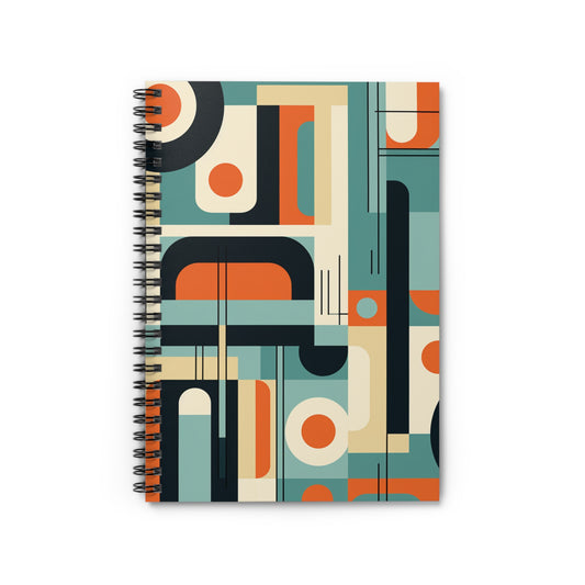 Mid Century Modern Spiral Notebook - Ruled Line - PS9