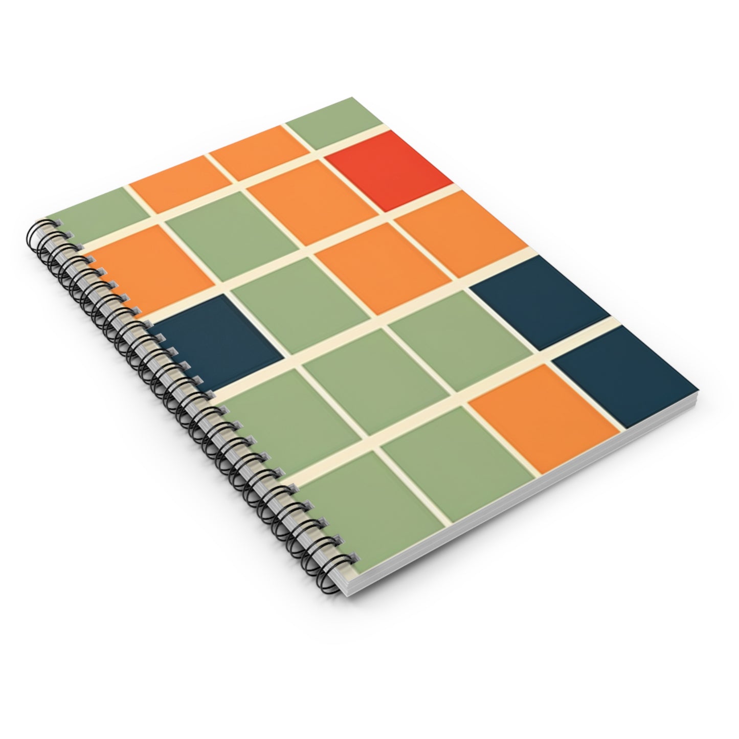 Mid Century Modern Spiral Notebook - Ruled Line - PS6