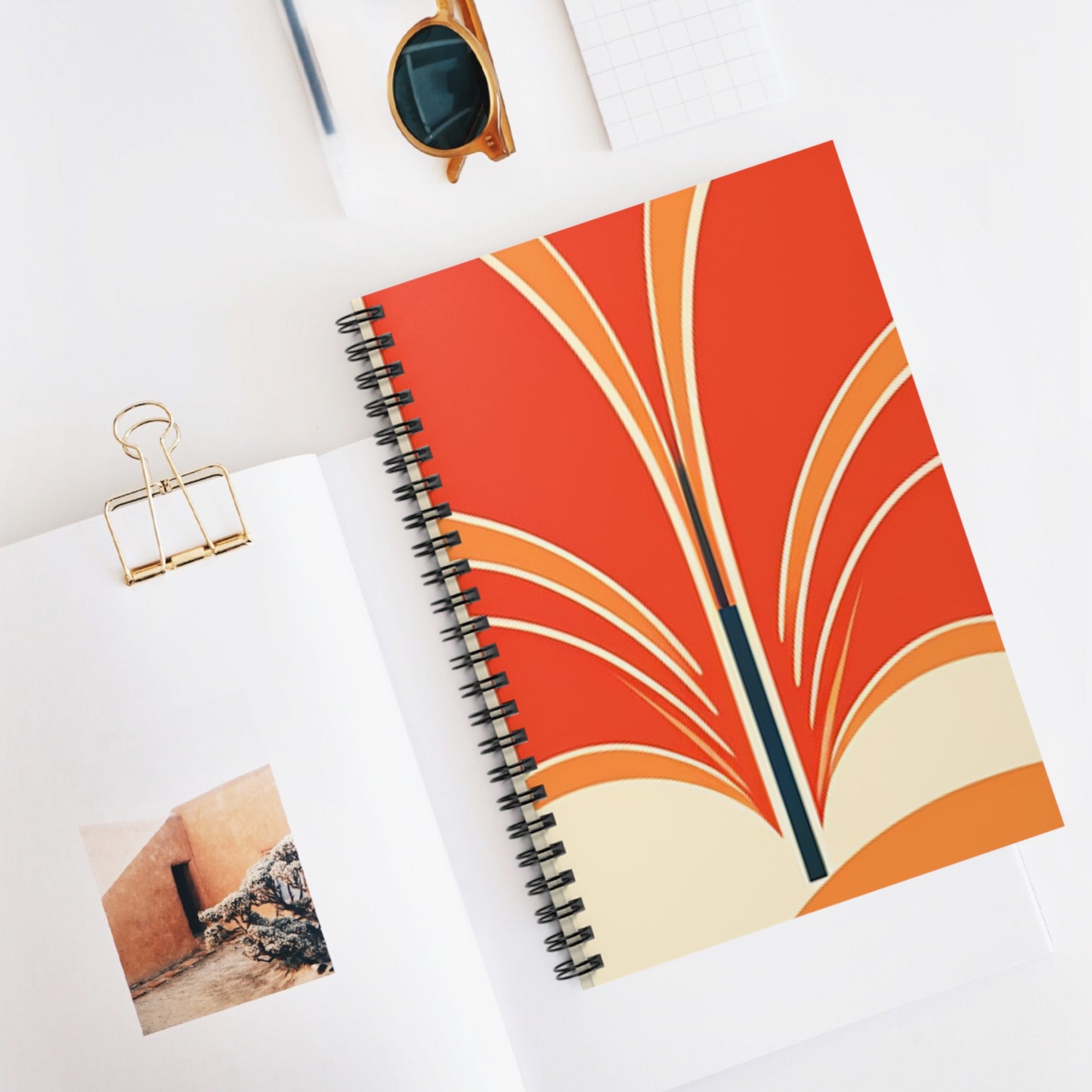 Mid Century Modern Spiral Notebook - Ruled Line - PS5