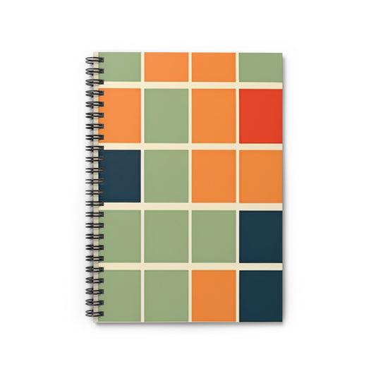 Mid Century Modern Spiral Notebook - Ruled Line - PS6
