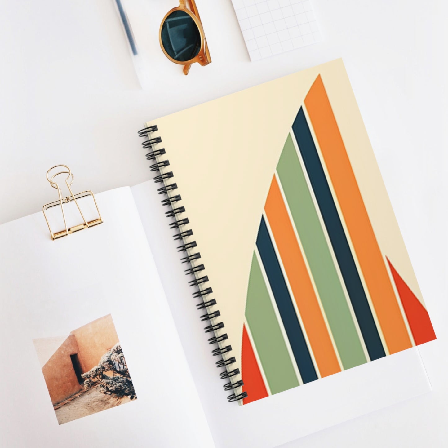 Mid Century Modern Spiral Notebook - Ruled Line - PS4
