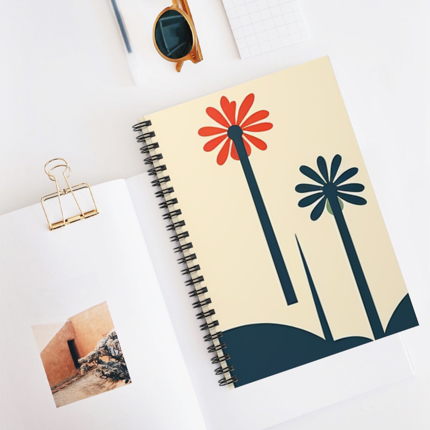 Mid Century Modern Spiral Notebook - Ruled Line - PS3