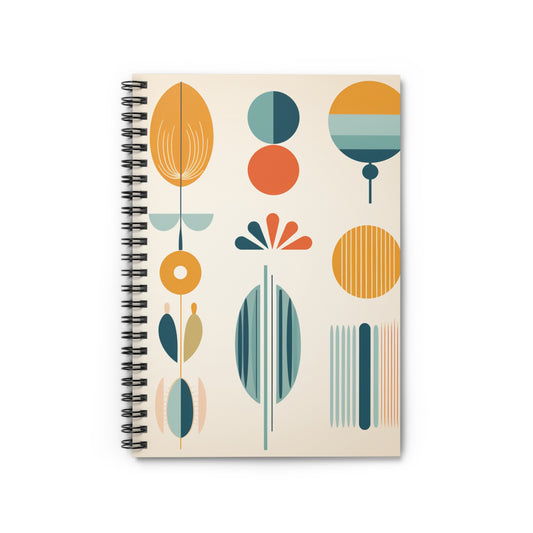 Mid Century Modern Spiral Notebook - Ruled Line - PS8
