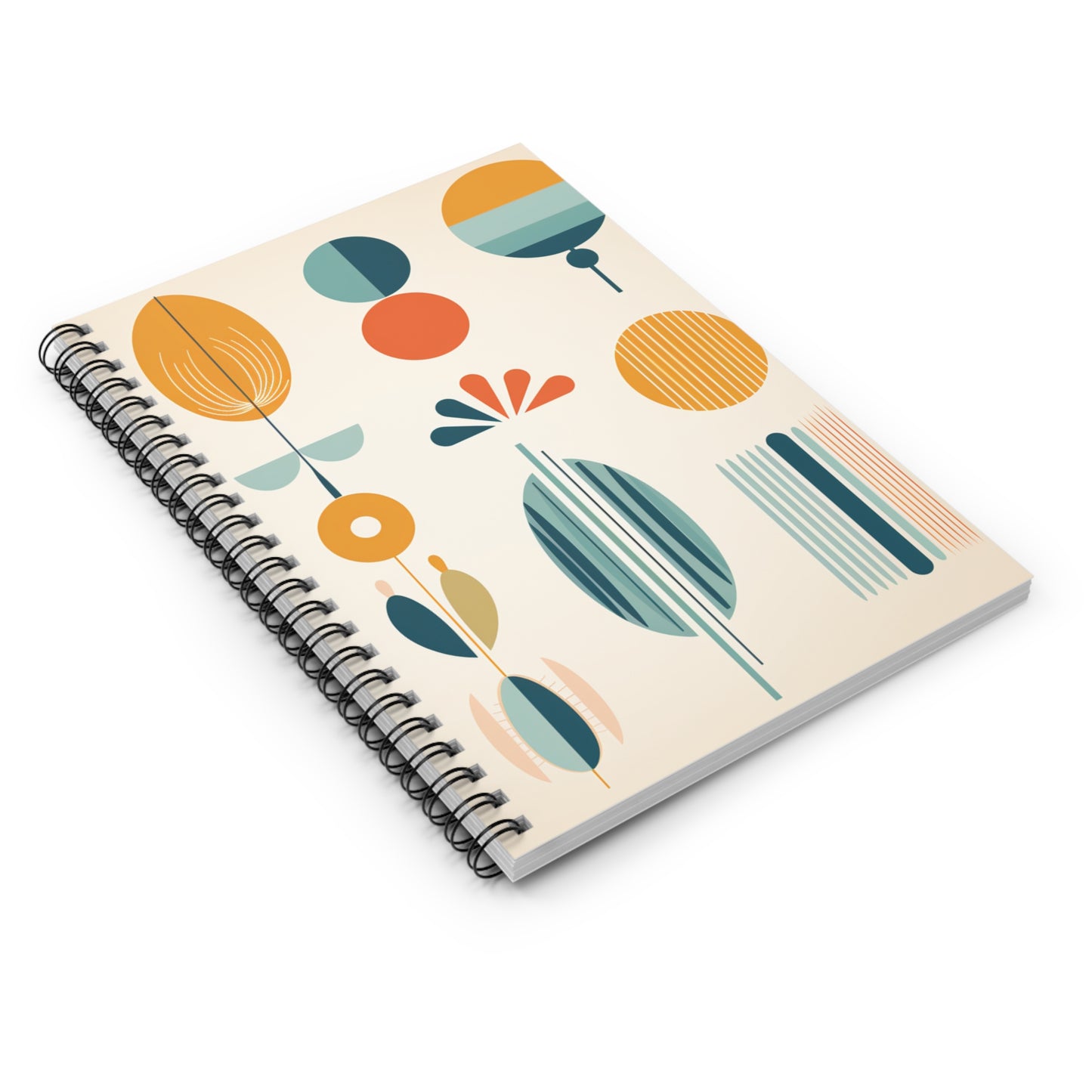 Mid Century Modern Spiral Notebook - Ruled Line - PS8