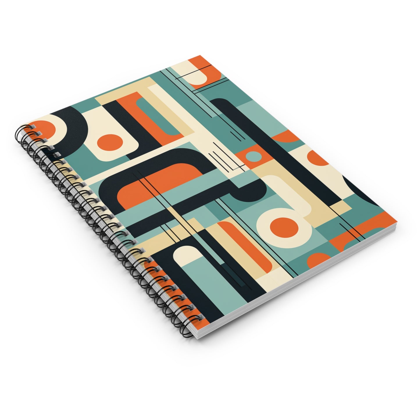 Mid Century Modern Spiral Notebook - Ruled Line - PS9