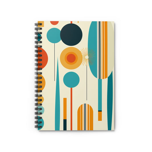 Mid Century Modern Spiral Notebook - Ruled Line - PS10