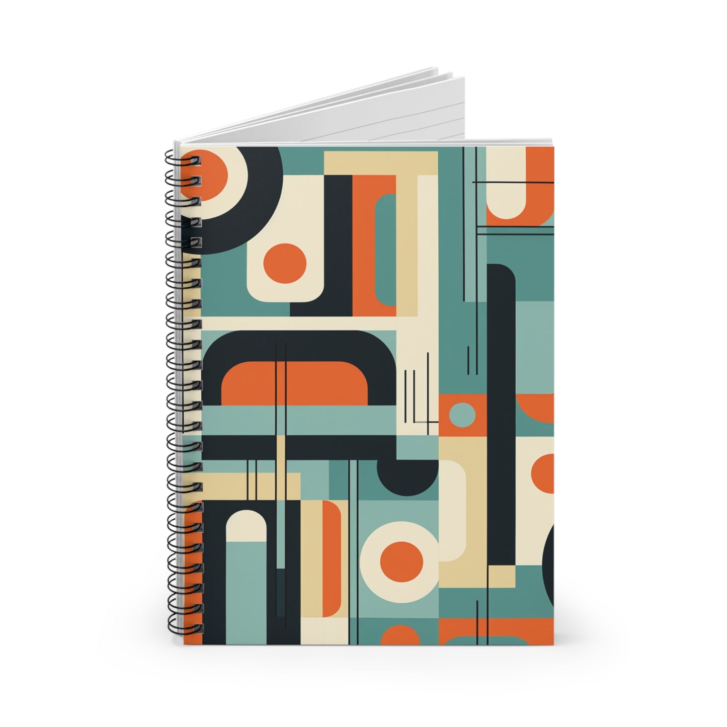 Mid Century Modern Spiral Notebook - Ruled Line - PS9