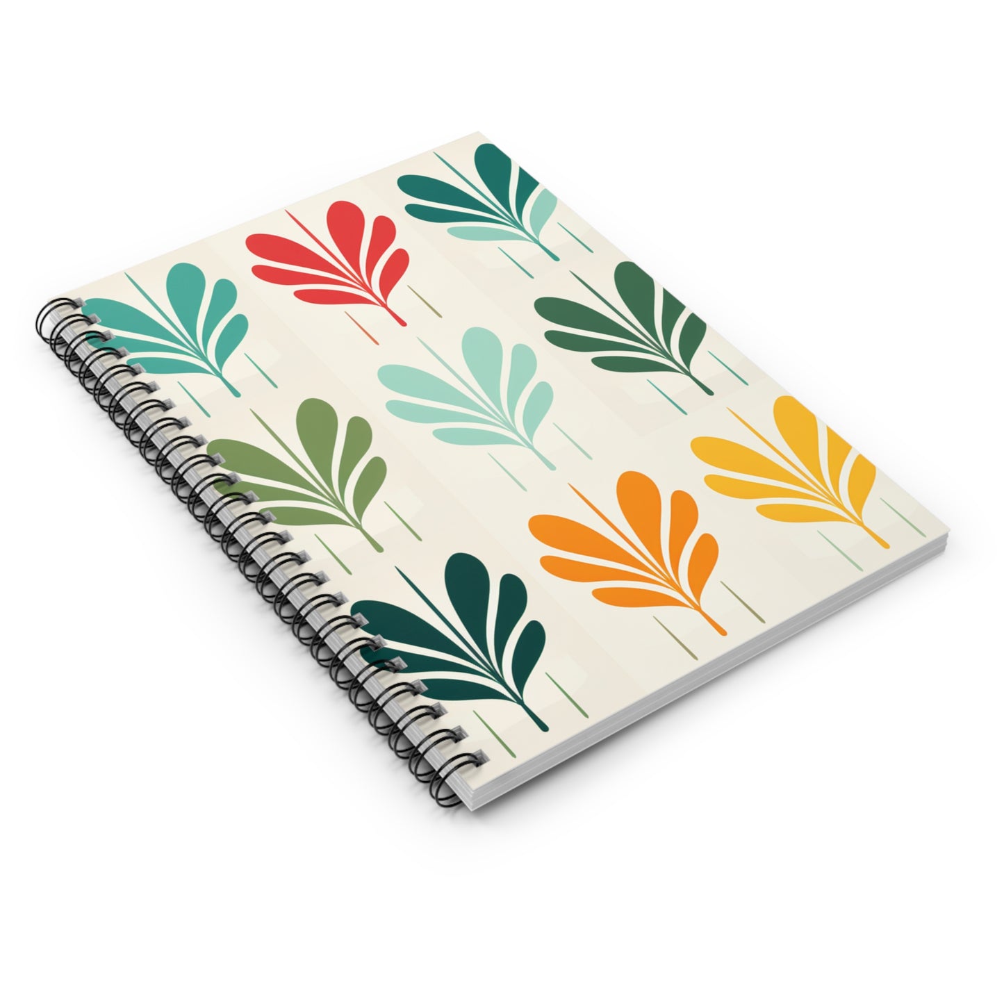 Mid Century Modern Spiral Notebook - Ruled Line - PS7