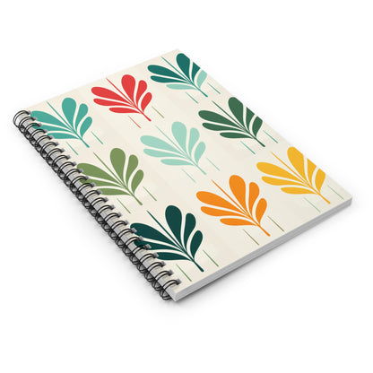 Mid Century Modern Spiral Notebook - Ruled Line - PS7