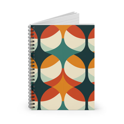 Mid Century Modern Spiral Notebook - Ruled Line - PS11
