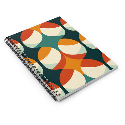 Mid Century Modern Spiral Notebook - Ruled Line - PS11