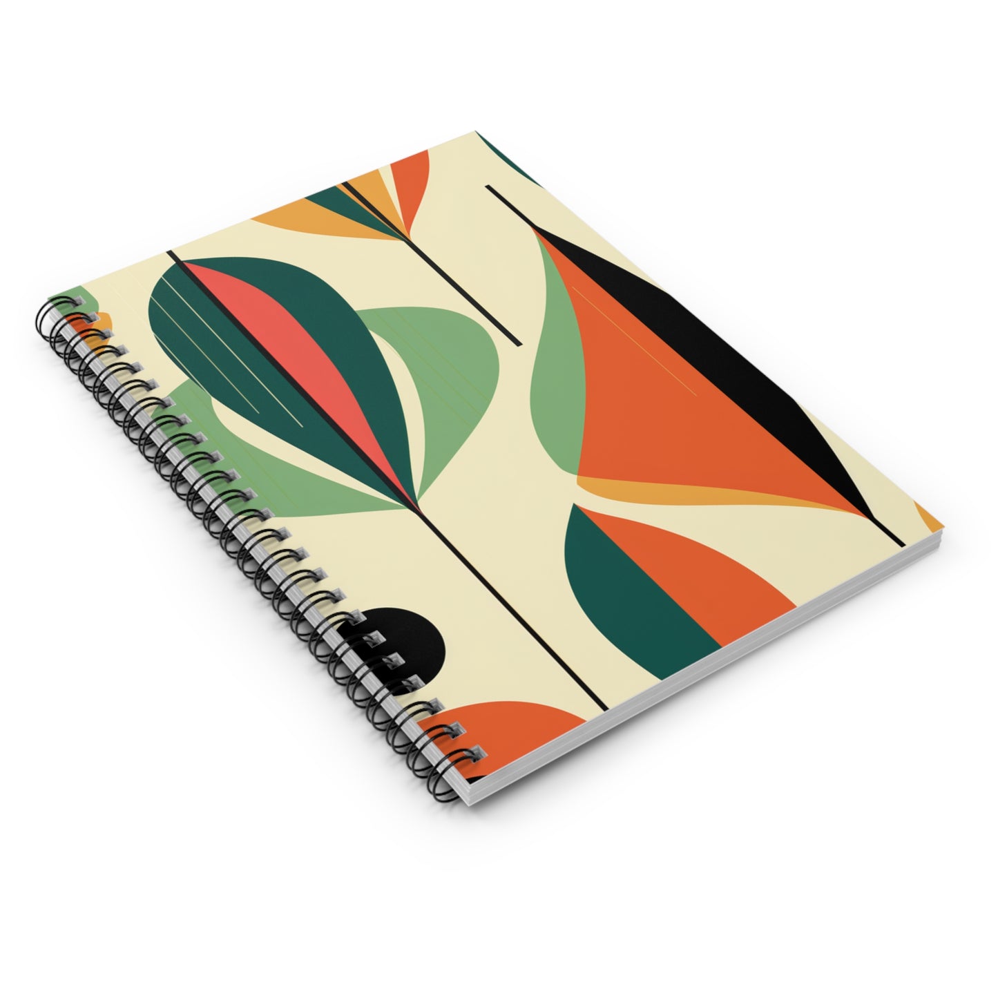 Mid Century Modern Spiral Notebook - Ruled Line - PS12