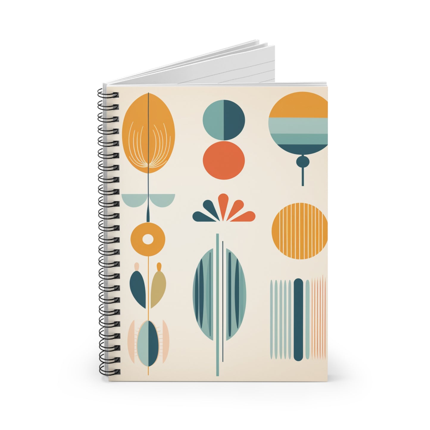 Mid Century Modern Spiral Notebook - Ruled Line - PS8